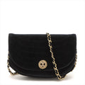 Chanel Black Suede Half Moon Coco Mark Chain Shoulder Bag #3744 by Bolt Boutique