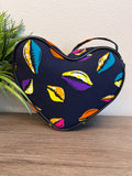 Asya Kente Heart Shaped Crossbody Bag by Duma Mbili LLC