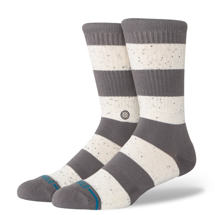 Stance Combed Cotton Crew Sock - NEP Stripe - Grey by Swell-O-Phonic