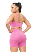 Washed Seamless Basic Tank Top and Shorts Set by The House of Stylez