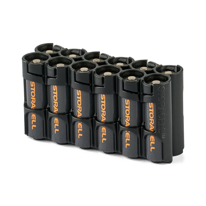 12 AA Pack Battery Caddy (Tuxedo Black) by Storacell