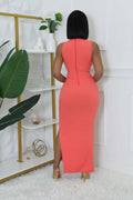 Ribbed Cut Out Slit Midi Dress by The House of Stylez