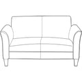Alera Reception Lounge Furniture, Loveseat, 55.5w x 31.5d x 33.07h, Black