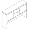 Alera Sedina Series Hutch with Sliding Doors, 66w x 15d x 42.5h, Espresso