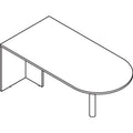Alera Valencia Series D-Top Desk, 71" x 35.5" x 29.63", Medium Cherry