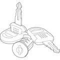 Alera Core Removable Lock and Key Set, Silver, 2 Keys