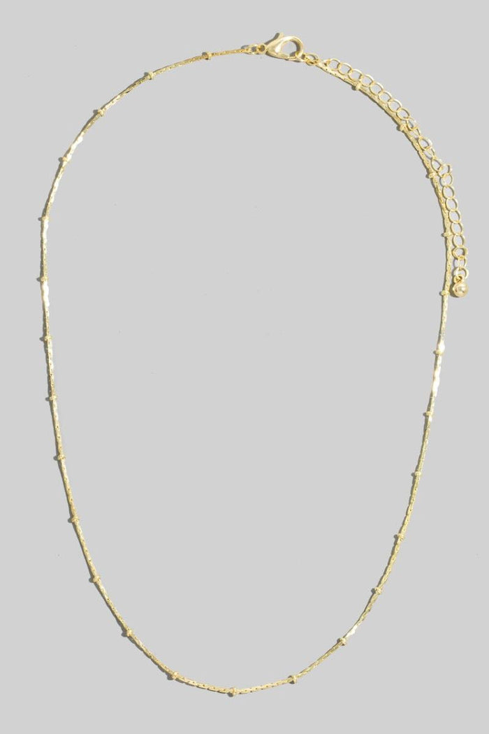 Gold Dipped Intricate Station Dainty Chain Necklace by Boutique 23