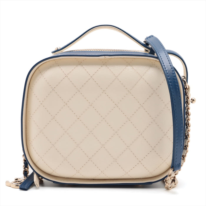 Chanel Matelasse Leather 2 Way Shoulder Bag Blue x White Gold Metal Fittings 27149464 -SKU #2347 by Bolt Boutique