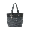 Chanel Paris Biarritz PM Coating Canvas Tote bag Black Silver Metal Fittings 12234711 #2484