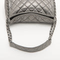 Chanel Matelasse Metallic Calfskin Quilted Medium Chain Me Hobo Dark Silver 14 Series -#2596 by Bolt Boutique