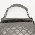 Chanel Matelasse Metallic Calfskin Quilted Medium Chain Me Hobo Dark Silver 14 Series -#2596 by Bolt Boutique