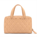 Chanel Wild Stitch Lambskin Top Handle Bowler Bag Beige Gold Metal Fittings 7 Series #2595 by Bolt Boutique