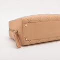 Chanel Wild Stitch Lambskin Top Handle Bowler Bag Beige Gold Metal Fittings 7 Series #2595 by Bolt Boutique