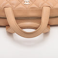 Chanel Wild Stitch Lambskin Top Handle Bowler Bag Beige Gold Metal Fittings 7 Series #2595 by Bolt Boutique