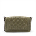 Chanel Celtic Boy 25 Flap Chesterfield Green Gunmetal Shoulder Bag #3745 by Bolt Boutique