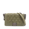 Chanel Celtic Boy 25 Flap Chesterfield Green Gunmetal Shoulder Bag #3745