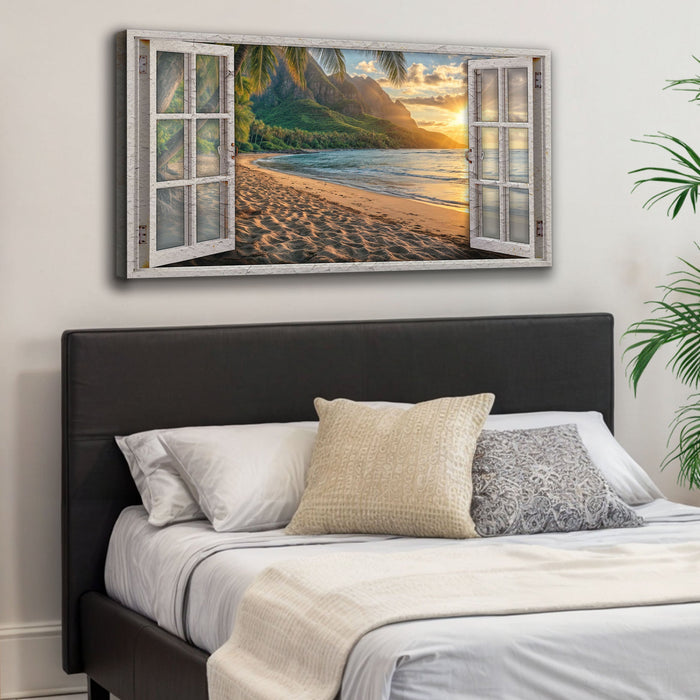 Beachfront Dreams Window Scenery Wall Art by Tailored Canvases