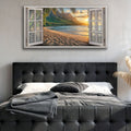 Beachfront Dreams Window Scenery Wall Art by Tailored Canvases