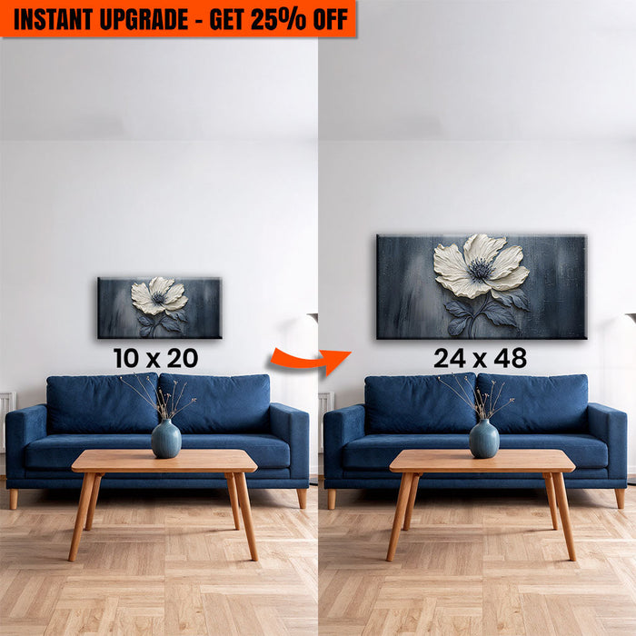 Upgrade Your 20x10 Inches 'Floral Clay Relief Wall Art' Canvas To 48x24 Inches by Tailored Canvases