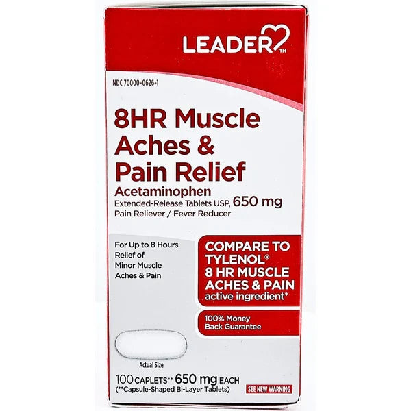 Acetaminophen 650mg Extended-Release Caplets (ER) – 100 Count by Pasteur Pharmacy