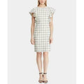 Lauren Ralph Lauren Windowpane Jacquard Dress - Cream/Navy Size 2 by Vanessa Jane