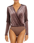 Aqua Velvet Crossover Bodysuit, Size XL by Vanessa Jane