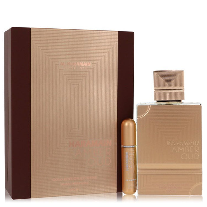 Al Haramain Amber Oud Gold Edition Extreme by Al Haramain Gift Set 6.7 oz 6.7 Pure Perfume Spray + 0.34 oz Refillable Spray for Women by Avera Group