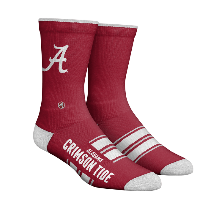 Alabama Crimson Tide - Gametime Stripe (Knitted) by Rock 'Em Socks