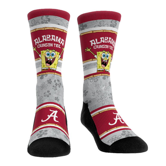 Alabama Crimson Tide - SpongeBob SquarePants Tiki Stripe by Rock 'Em Socks
