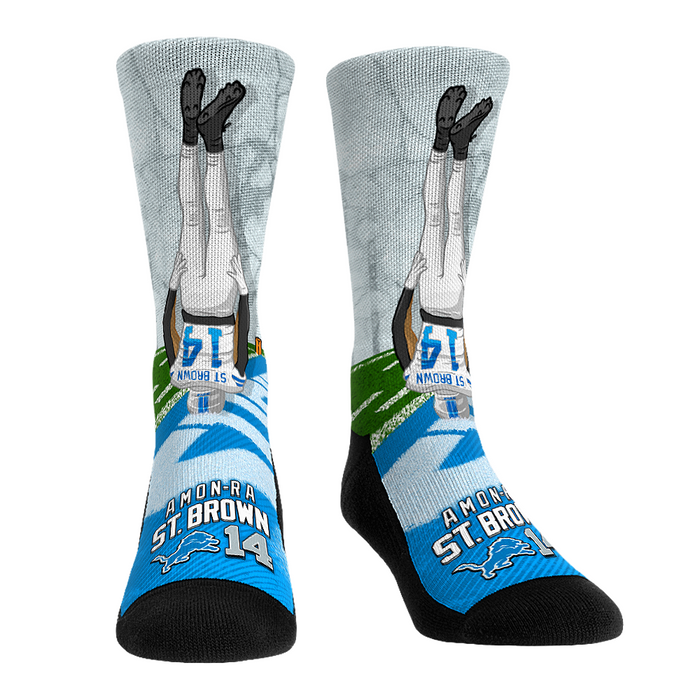 Amon-Ra St. Brown - Detroit Lions - Headstand by Rock 'Em Socks