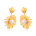 Anemone's Charm Drop Earrings - Pearl by Christina Greene