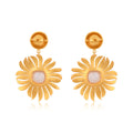 Anemone's Charm Drop Earrings - Pearl by Christina Greene