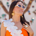 Anemone's Charm Drop Earrings - Pearl by Christina Greene