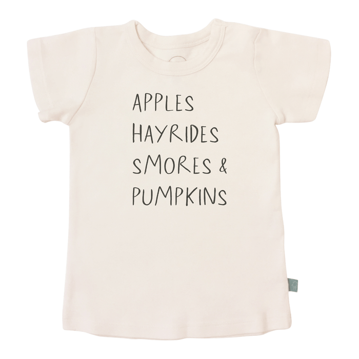 graphic tee | apples hayrides smores by Finn + Emma