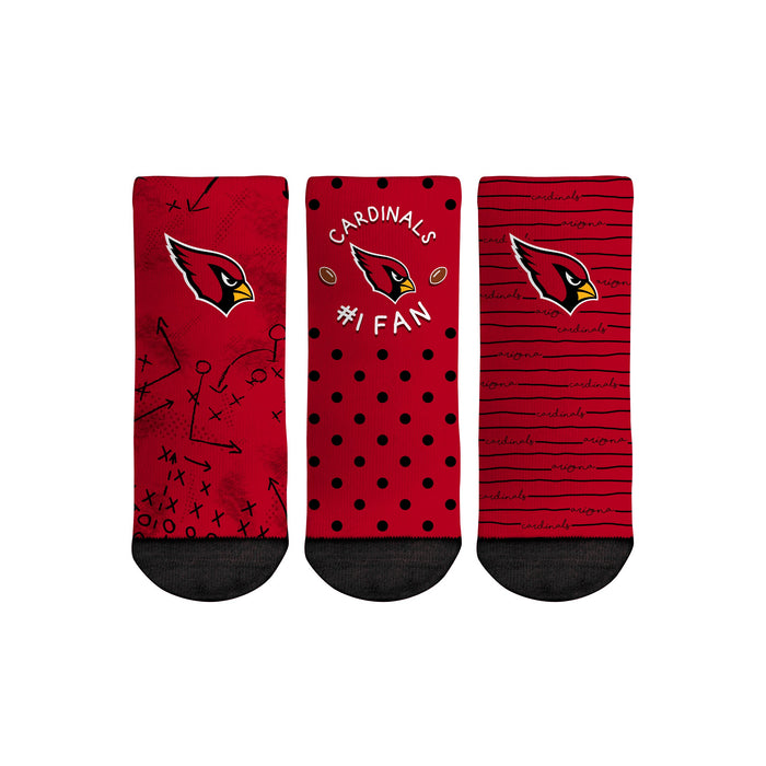 Arizona Cardinals - Number 1 Fan 3-Pack (Toddler) by Rock 'Em Socks