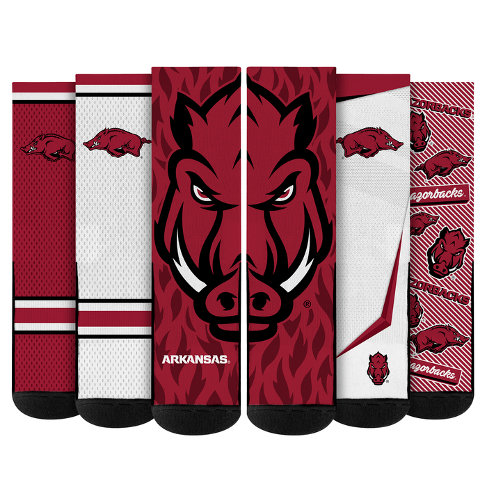 Arkansas Razorbacks - Super Fan Bundle 5-Pack by Rock 'Em Socks