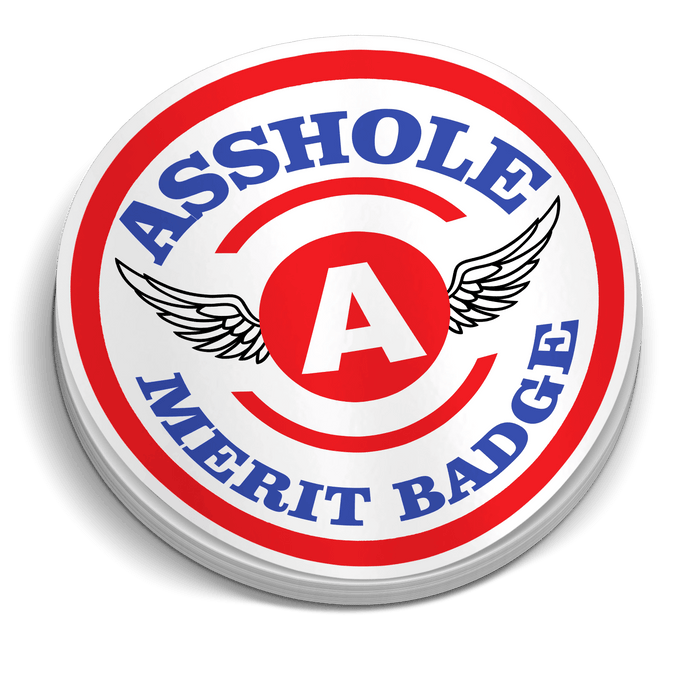 Asshole Merit Badge 5 Inch Decal by Armed American Supply