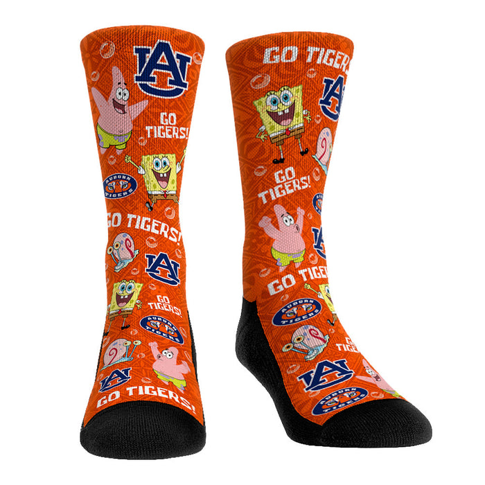 Auburn Tigers - SpongeBob SquarePants Characters All-Over by Rock 'Em Socks