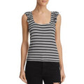 Aqua Ruffled Women's Ruffled Striped Tank Top by Vanessa Jane