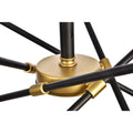 Elegant Lighting Axel 10 Light Chandelier in Black and Brass by Vanessa Jane