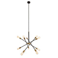 Elegant Lighting Axel 10 Light Chandelier in Black and Brass by Vanessa Jane