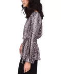 Michael Michael Kors One-Shoulder Snake-Print Tunic, Size XXS by Vanessa Jane