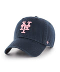 47 New York Mets Clean Up Baseball Cap, Navy/Pink by I-Max Fashions