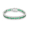 Avera Clear and Blue Alternating Crystal Eternity Ring