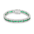 Avera Clear and Blue Alternating Crystal Eternity Ring by Avera Group