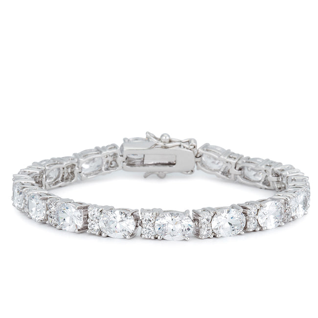 Oversized Oval Cubic Zirconia Tennis Bracelet by Avera Group