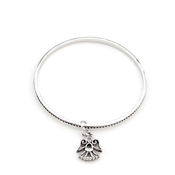 Solitaire Angel Charm Bangle by Avera Group