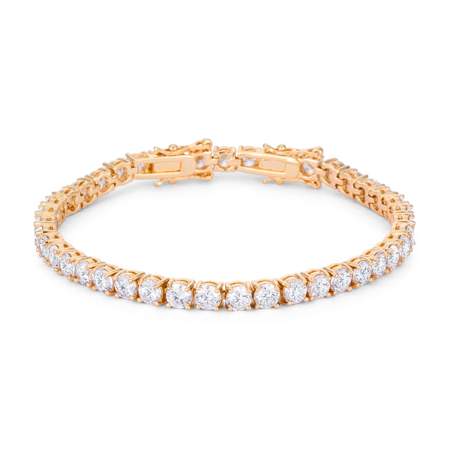 Avera 17.6 Ct Gold Plated Tennis Bracelet with Shimmering Round CZ by Avera Group