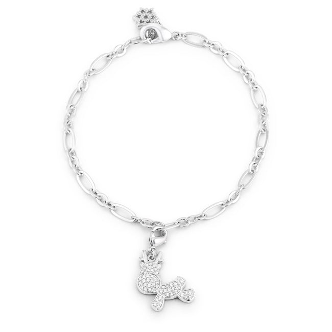 Rudy 0.25ct CZ Reindeer Charm Bracelet by Avera Group
