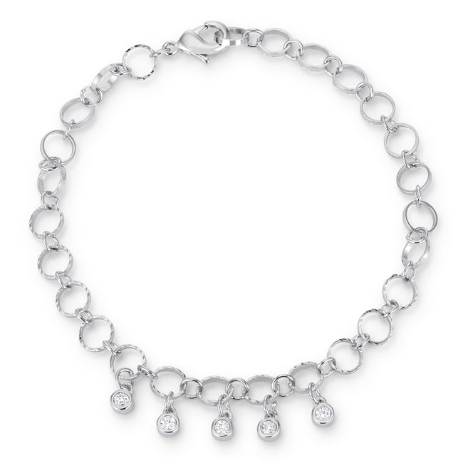 .55 Ct Stunning 8" Bracelet with CZ Charms by Avera Group